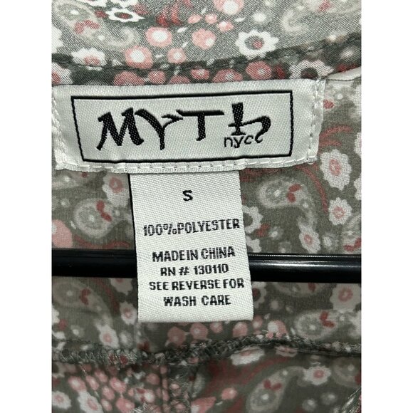 MYTH NYC Floral Sleeveless Pleated Button Front Blouse Sz Small - Picture 5 of 9